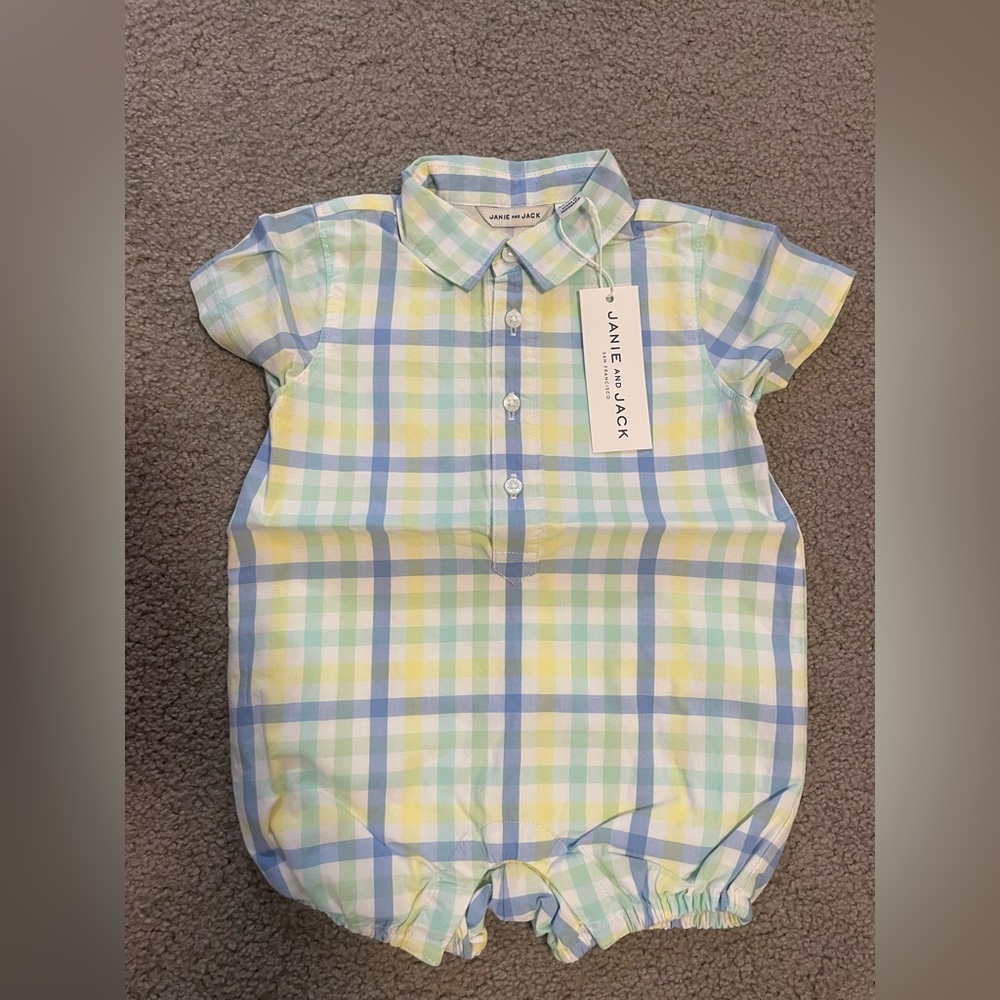 Multi color plaid romper